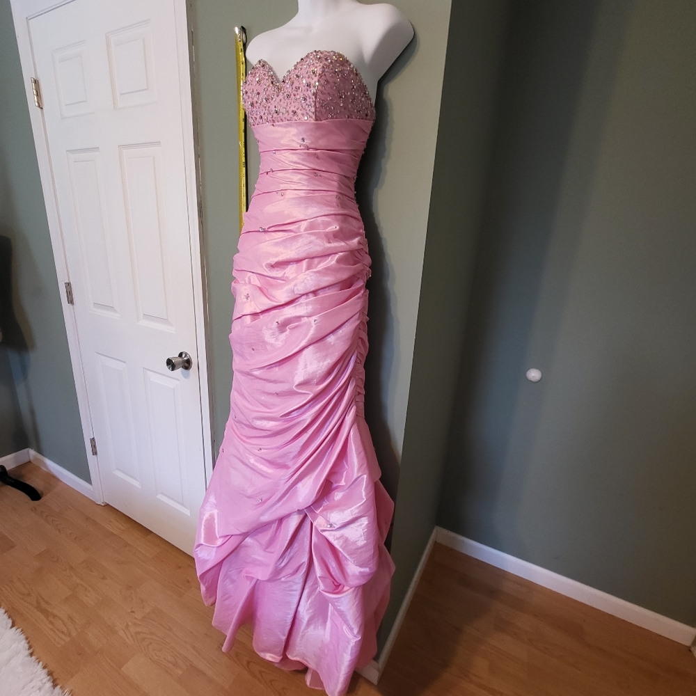 Mori Lee Mermaid Dress Formal Sequin Light pink